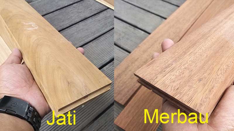 Perbedaan lantai kayu Jati dan Merbau