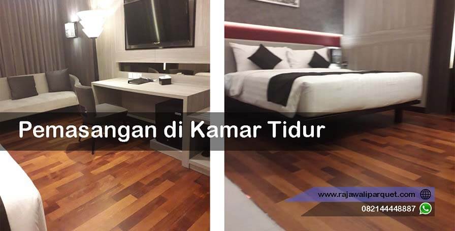 pemasangan lantai kayu merbau di kamar tidur