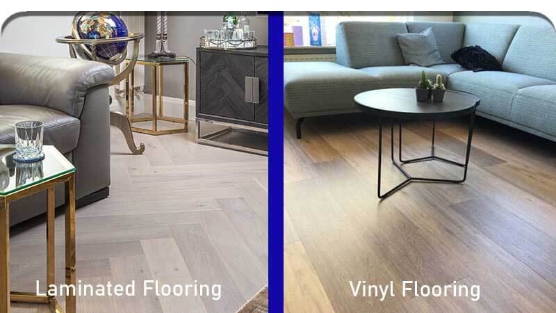 perbandingan laminated flooring vs lantai vinyl motif kayu 