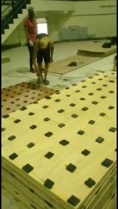 pemasangan lantai kayu Jati Gor satria Putra karawang 1 (2)