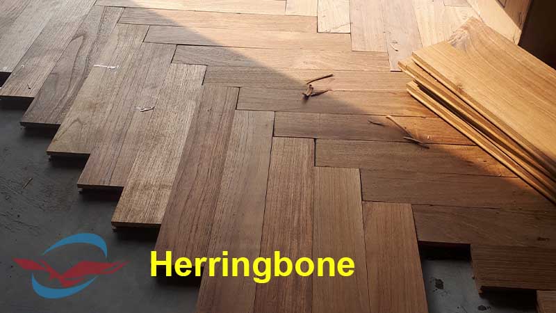 lantai kayu herringbone