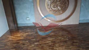 Lantai kayu jati Restoran Naga Denpasar bali
