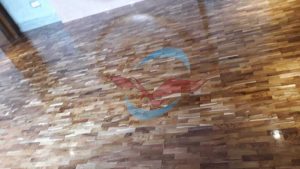 Lantai kayu jati Restoran Naga Denpasar bali