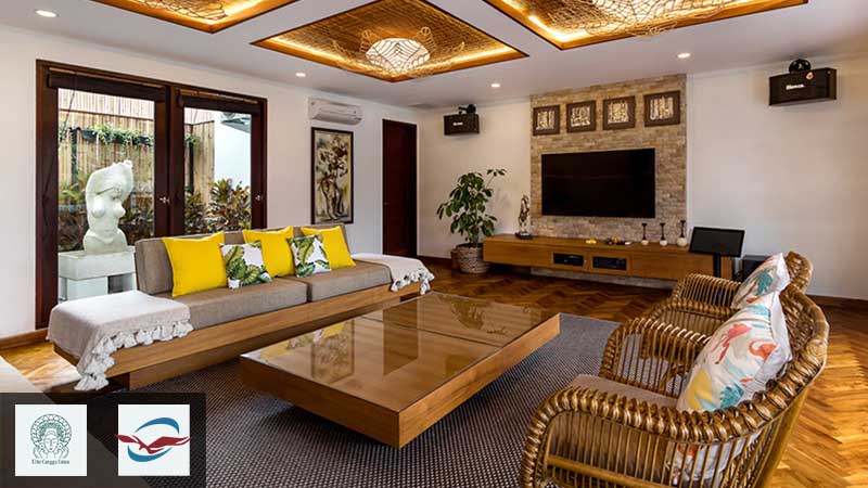 Villa Elite Canggu Estate lantai kayu
