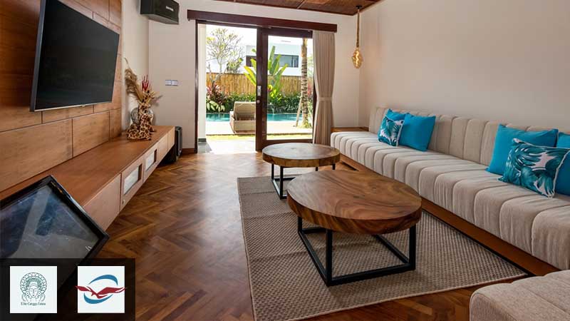 Villa Elite Canggu Estate lantai kayu
