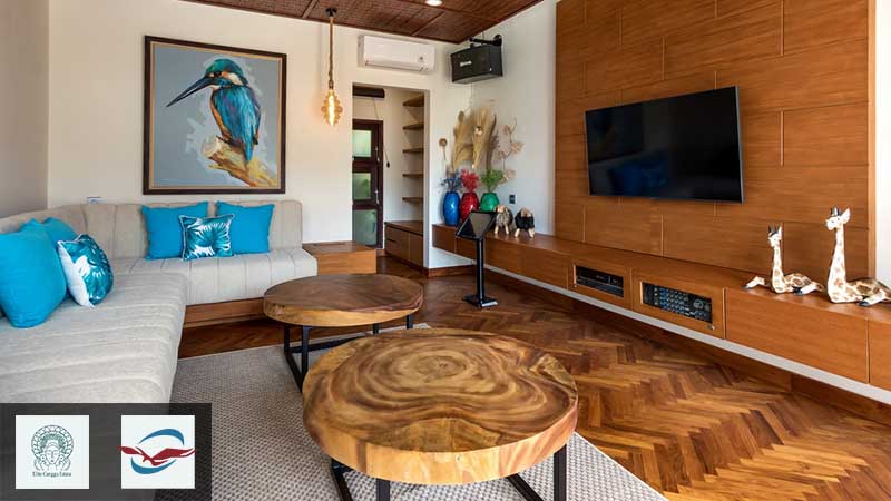 Villa Elite Canggu Estate lantai kayu