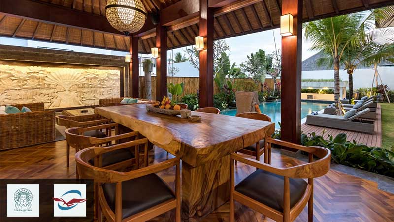 Lantai kayu ruang makan