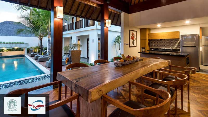 Villa Elite Canggu Estate lantai kayu