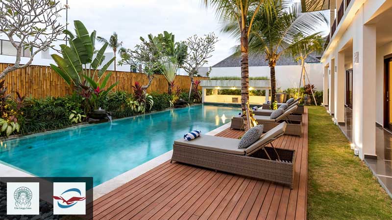 Villa Elite Canggu Estate lantai kayu