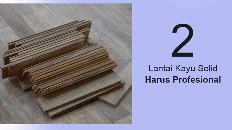 lantai kayu Solid profesional pasang