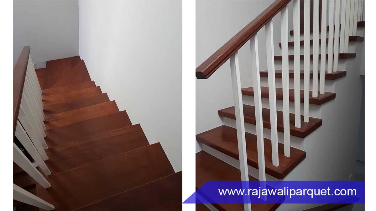 desain papan tangga kayu untuk tangga rumah Merbau