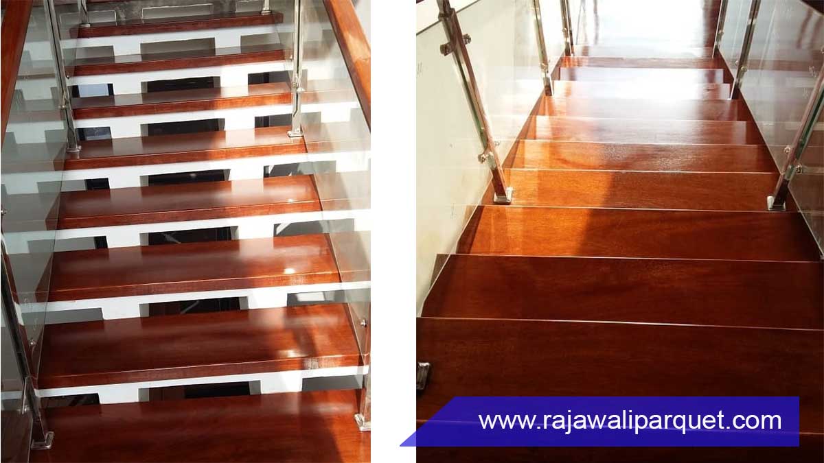 desain papan tangga kayu untuk tangga rumah Merbau