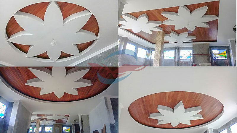plafon kayu kombinasi