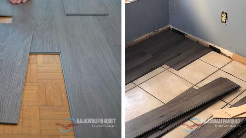 harga lantai kayu laminated dan Vinyl