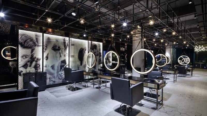 Desain barbershop Futuristik Modern