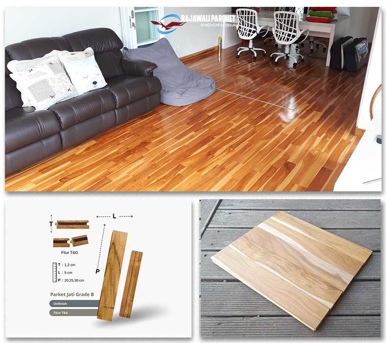 harga Parket lantai kayu Jati b