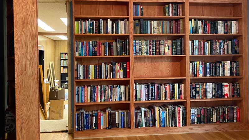Pintu kamuflase rak buku