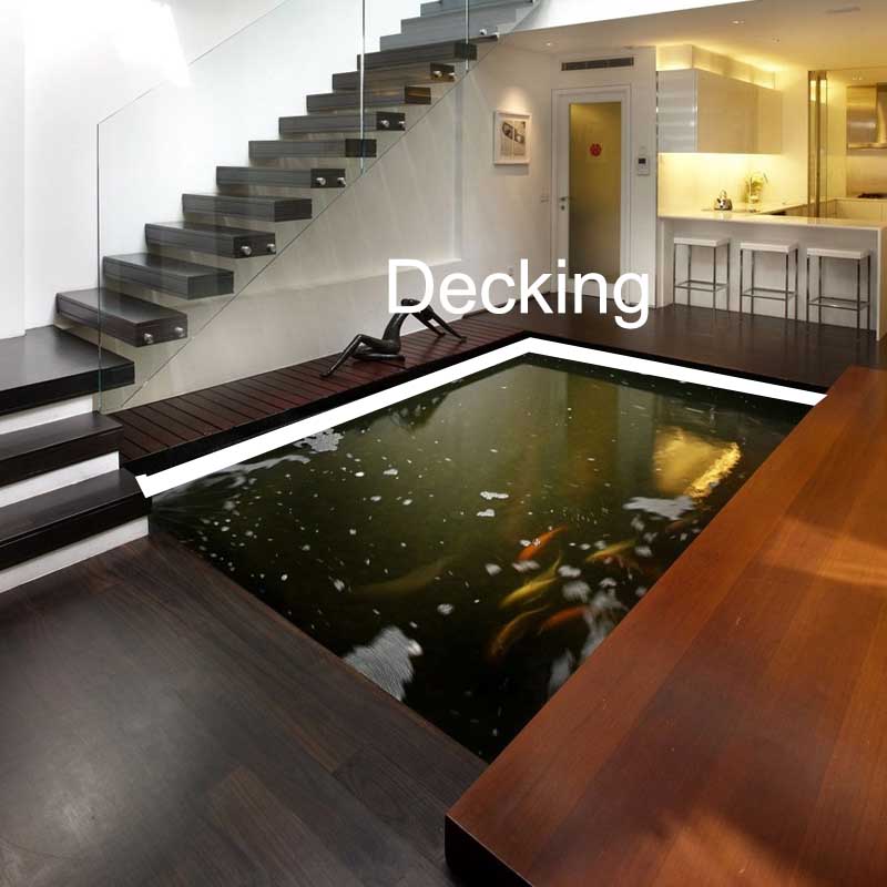 Material untuk taman Indoor Decking kayu