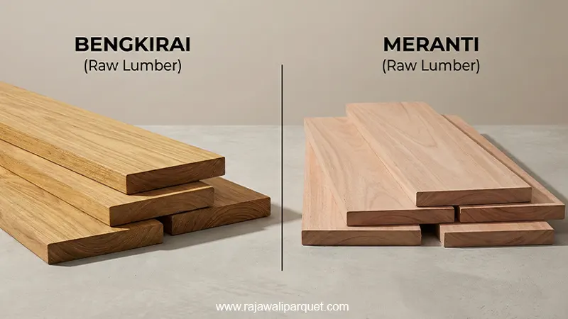 perbandingan kayu Bengkirai dan meranti