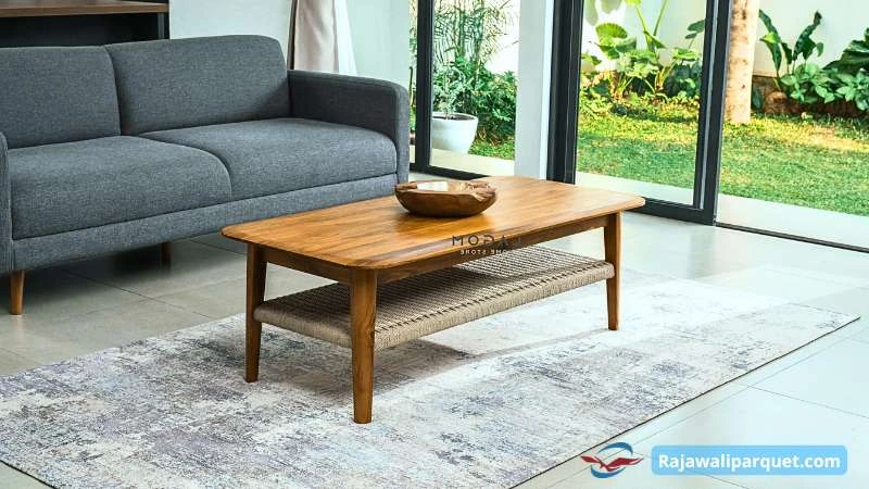 desain meja kopi kayu minimalis