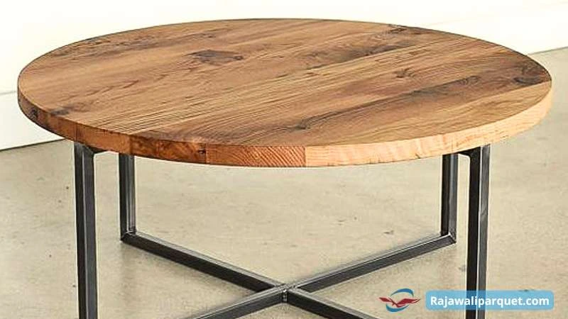 desain meja kopi kayu rustic